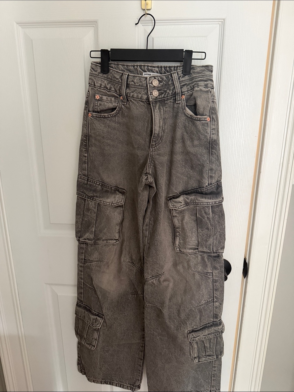 Garage Gray Cargo Wide-Leg Jeans